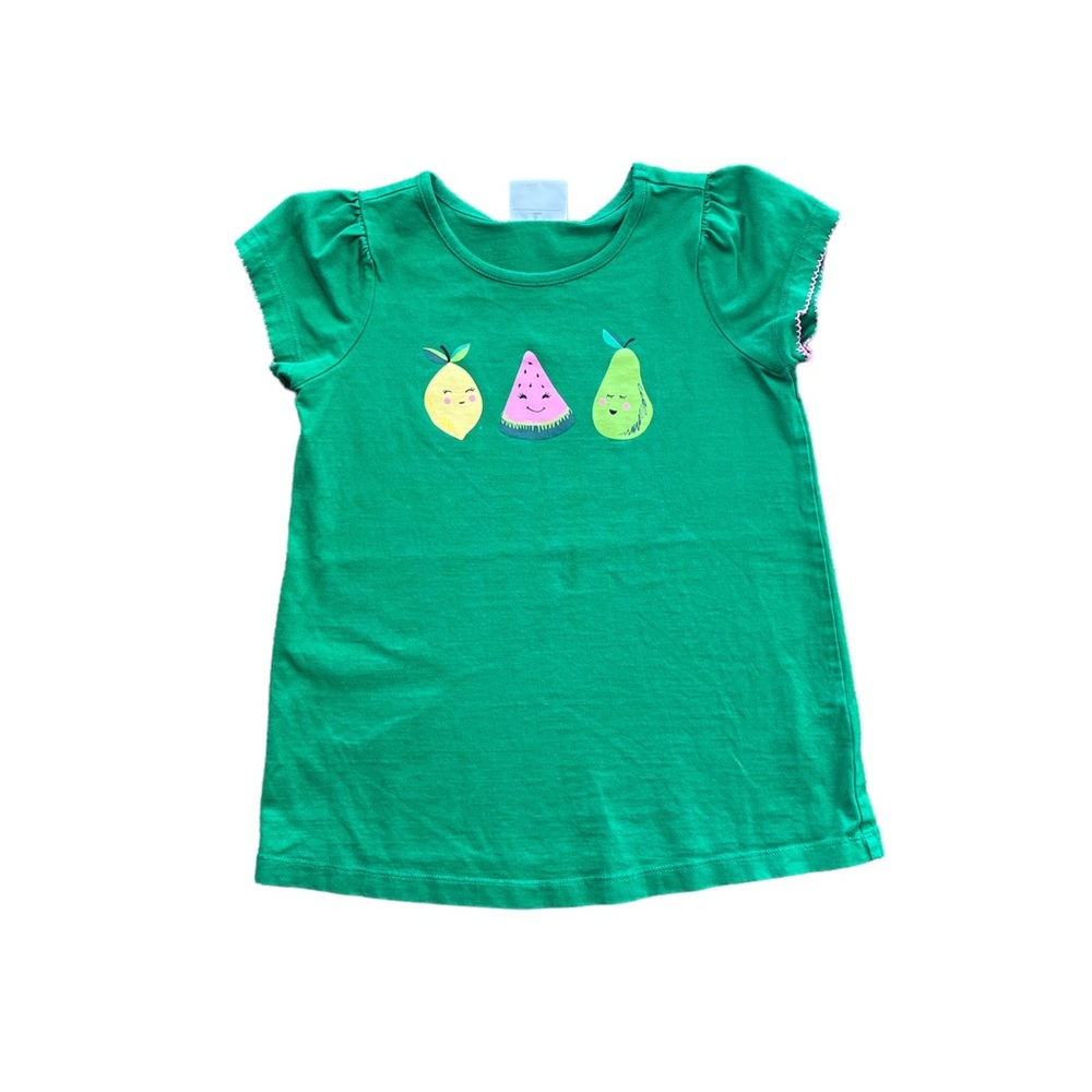 ⭐️Hanna Anderson top.  Size 6-7.  120 cm.  Green with fruits.